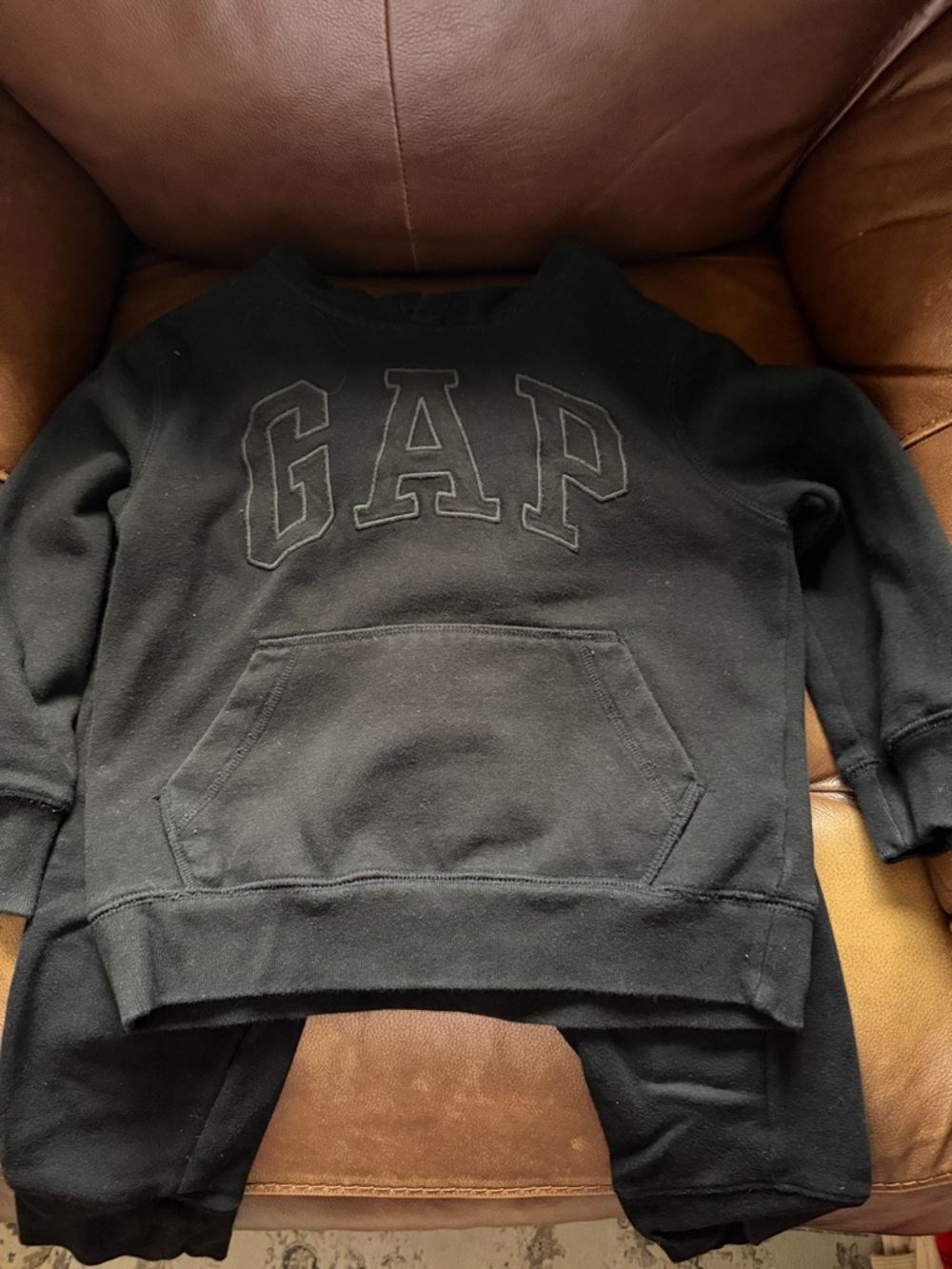 GAP Black Pullover and Pants with Tonal Logo